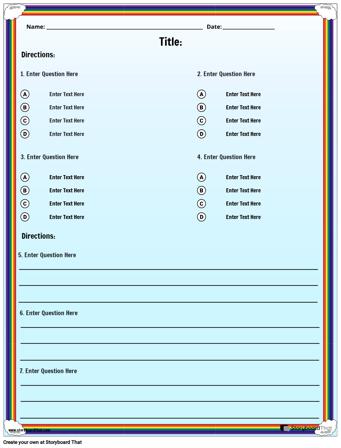 Storyboard That Free Quiz Maker Templates For Teachers