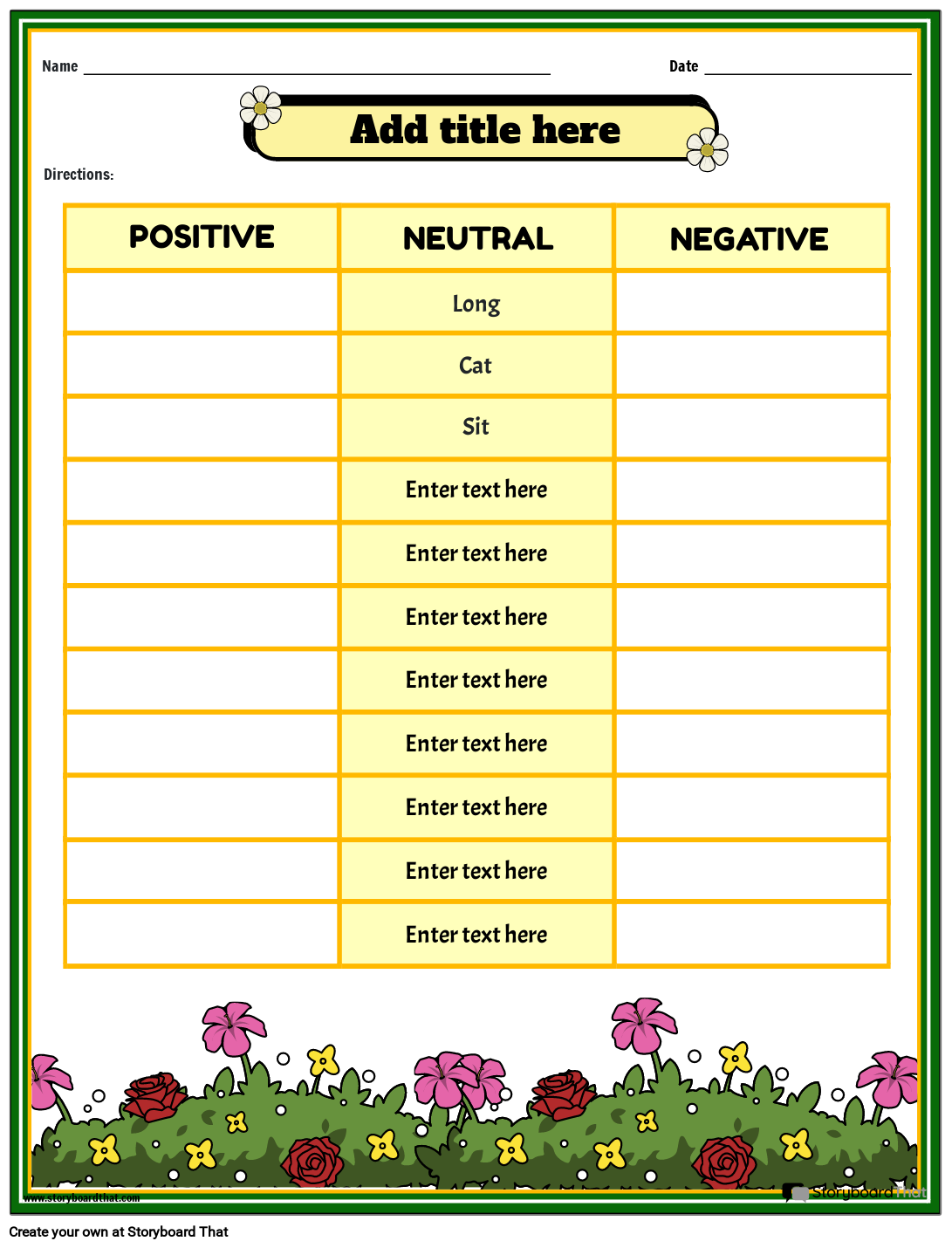 Printable List Of Tone Words
