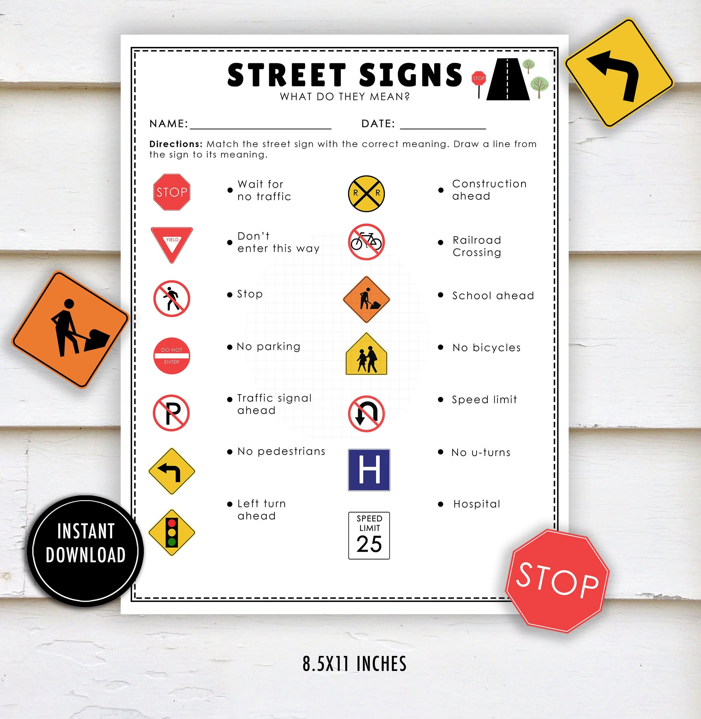Preschool Printable Traffic Signs Preschool Printable Traffic Signs