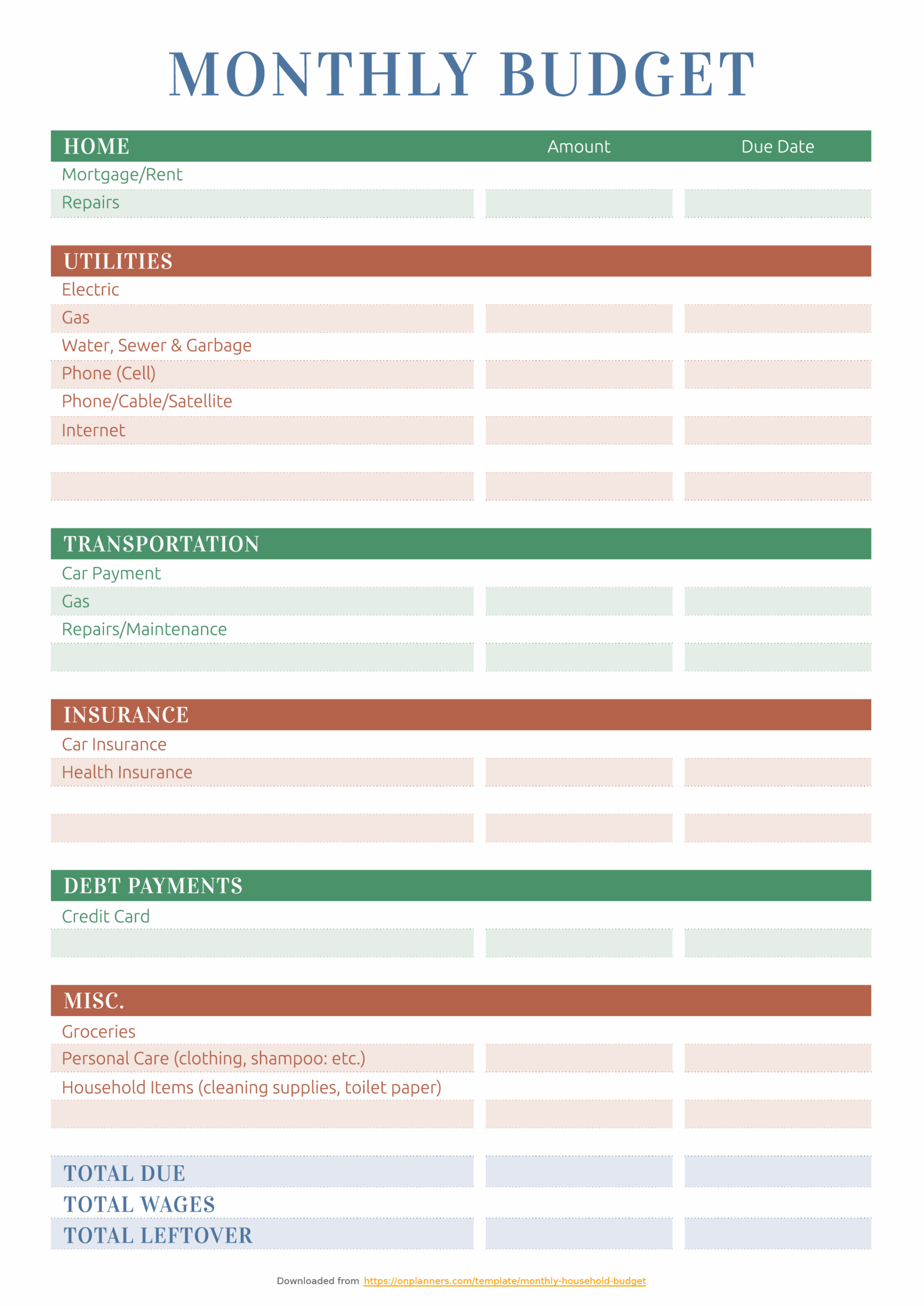 Free Printable Budget Sheets Suzie Orman