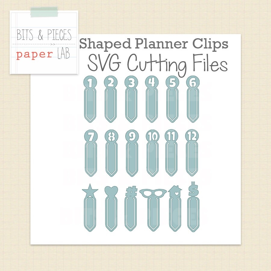 SVG Cutting Files Shaped Planner Paper Clips Planner SVG Files Etsy