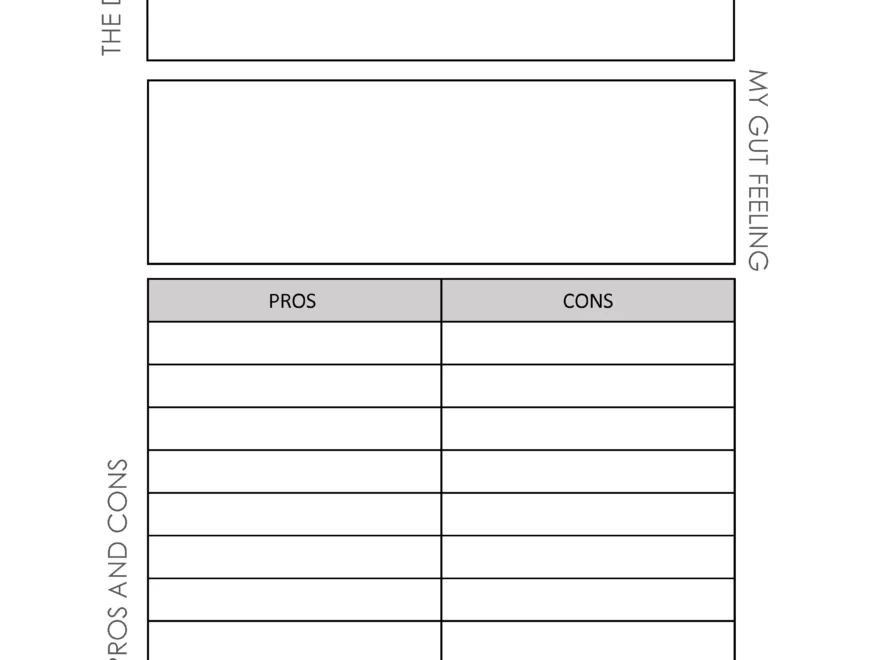 T Chart Template Online Or Editable And Printable