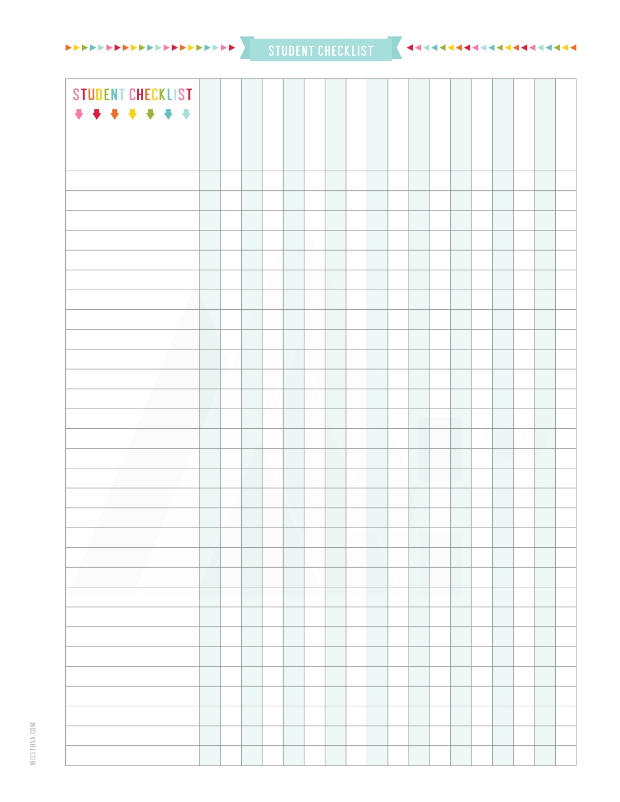 Classroom Check List Printable