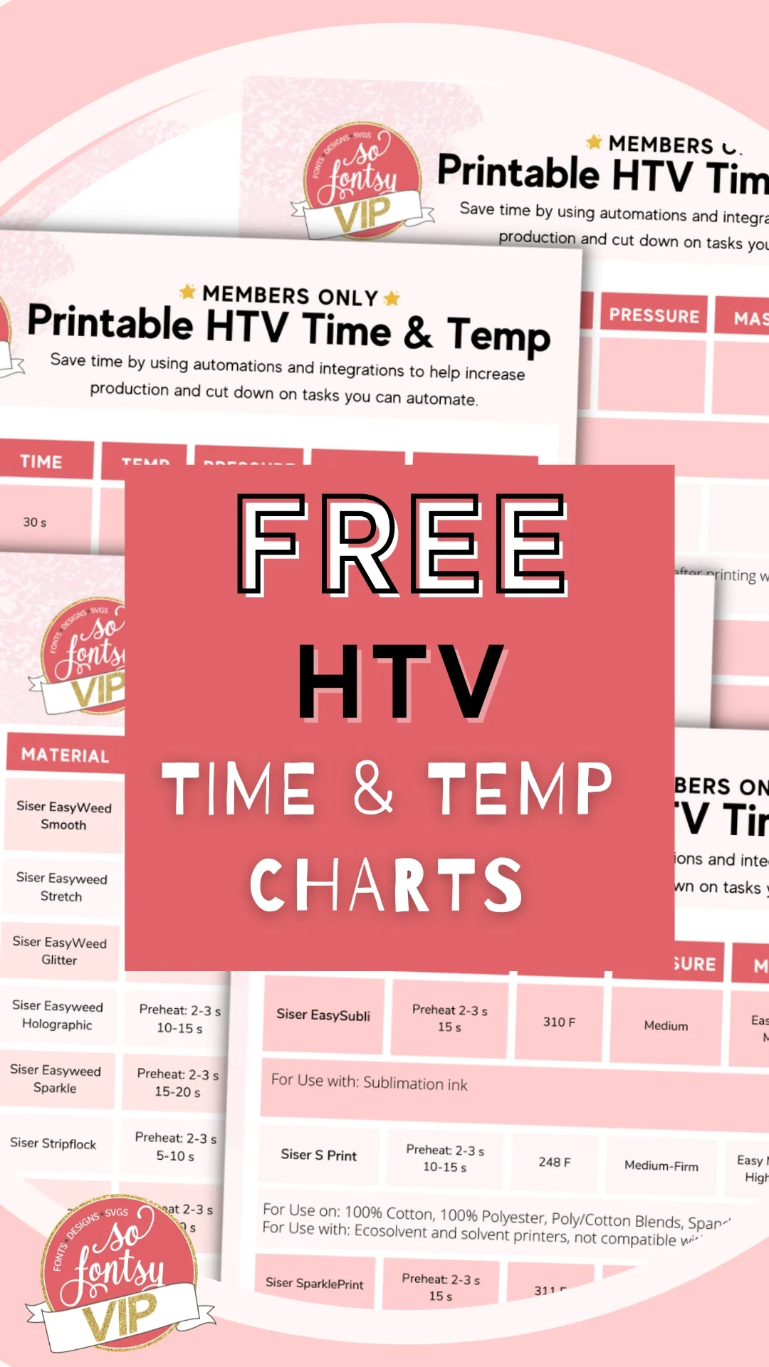 Temperature And Time For HTV Vinyl Free Printable Cheat Sheets Silhouette School Temperature And Time For HTV Vinyl Free Printable Cheat Sheets Silhouette School