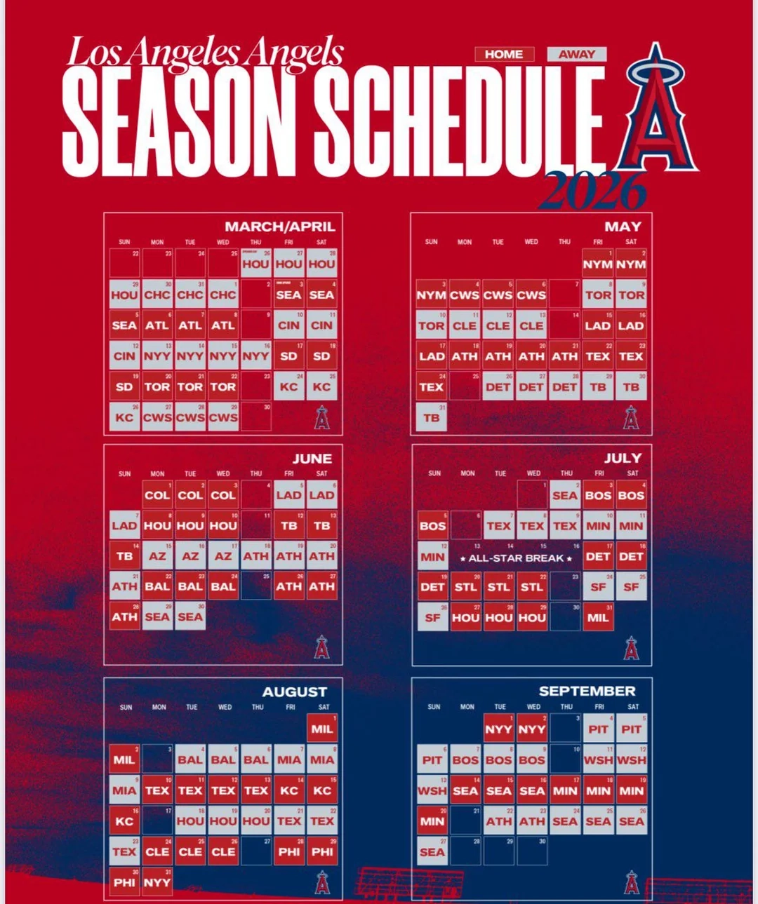 The Angels Will Both Open And Close Their 2026 Season On The Road R baseball The Angels Will Both Open And Close Their 2026 Season On The Road R baseball
