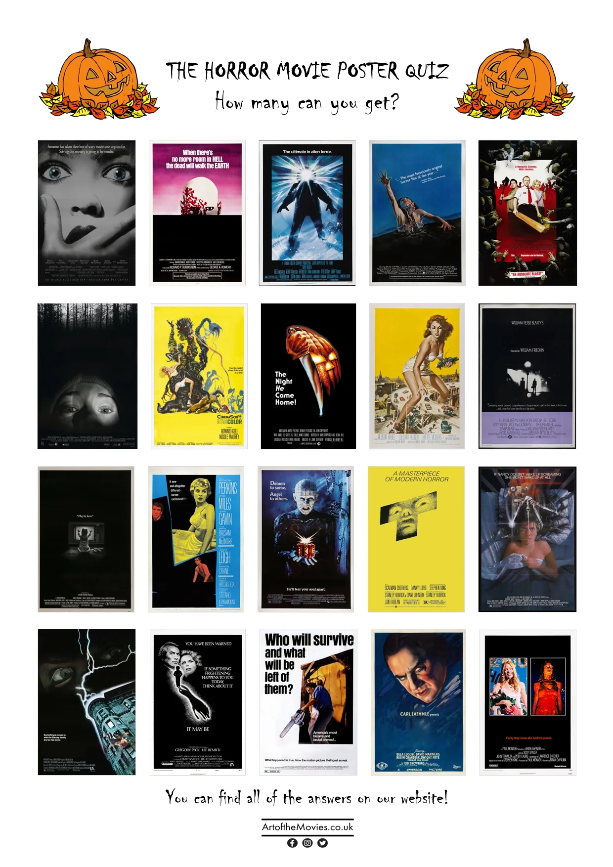 Name The Horror Movie Quiz Printable