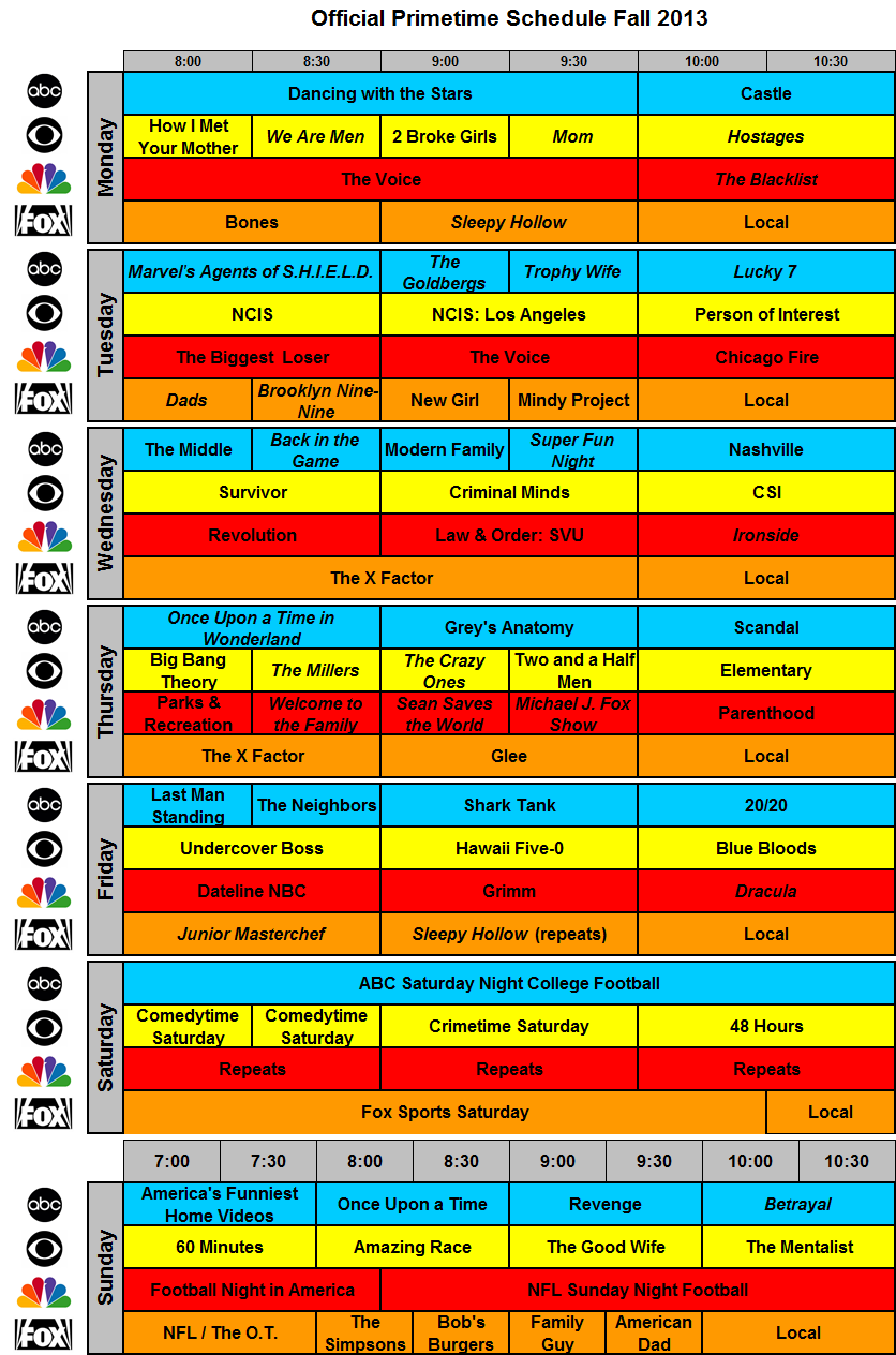 Printable Daily Tv Guide