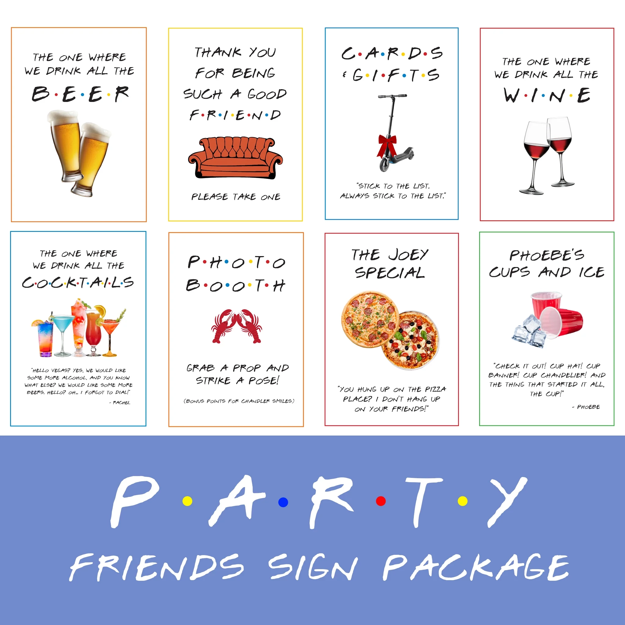 The Ultimate Friends Party Signs Printable Package Awdesignsprintables The Ultimate Friends Party Signs Printable Package Awdesignsprintables
