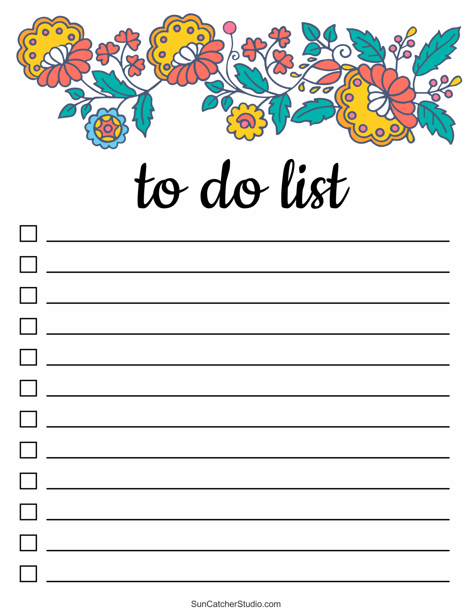 Free Printable Cute List Template