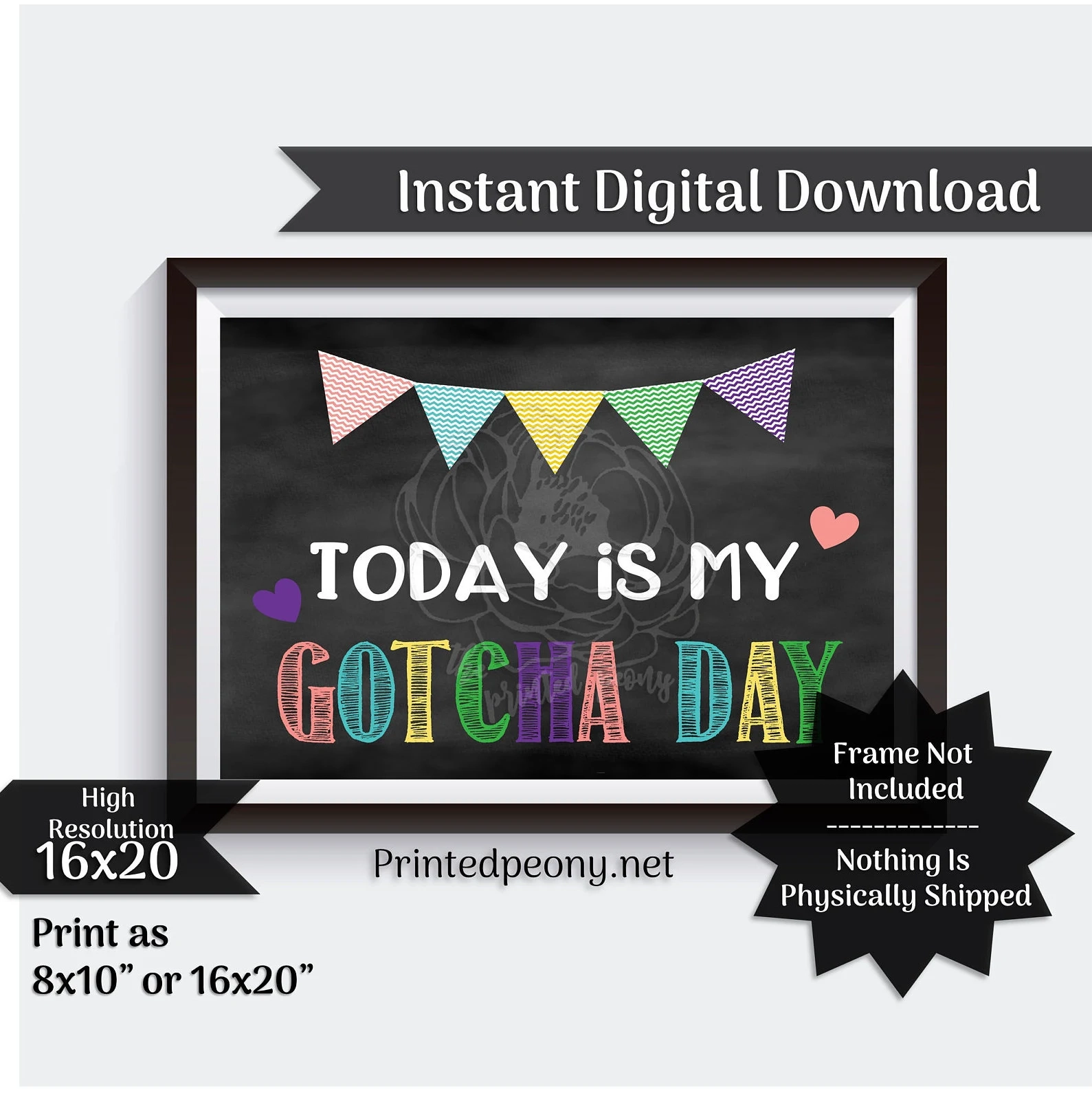 Today Is My Gotcha Day Adoption Sign Adoption Announcement Adoption Gift Chalkboard Printable Adoption Photo Prop Instant Digital Download Etsy
