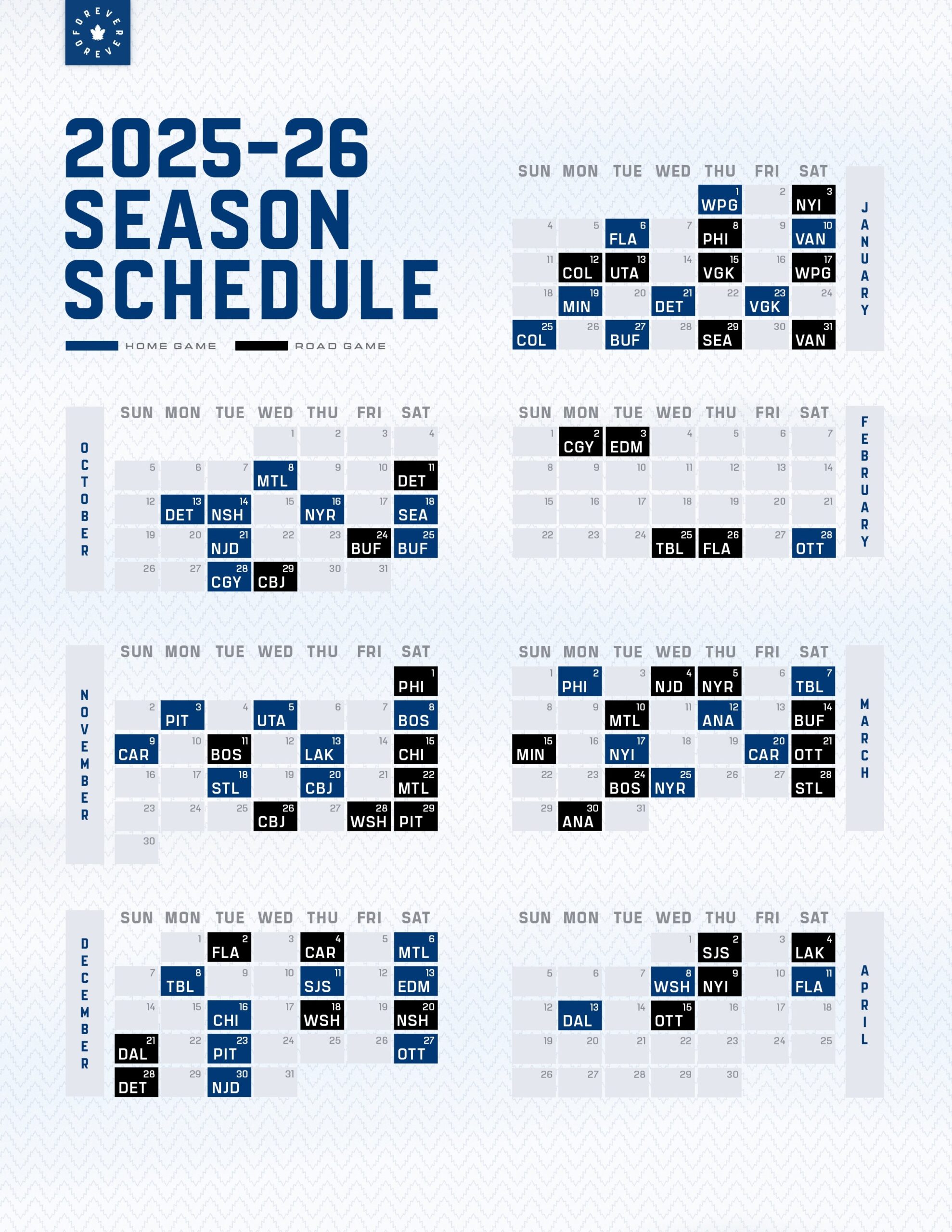 Toronto Maple Leafs On X Full Schedule For Ya Https t co D5tvdVniXv X