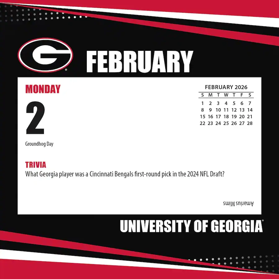 Turner Sports Georgia Bulldogs 2026 Box Calendar Multicolor 203332846 Best Buy