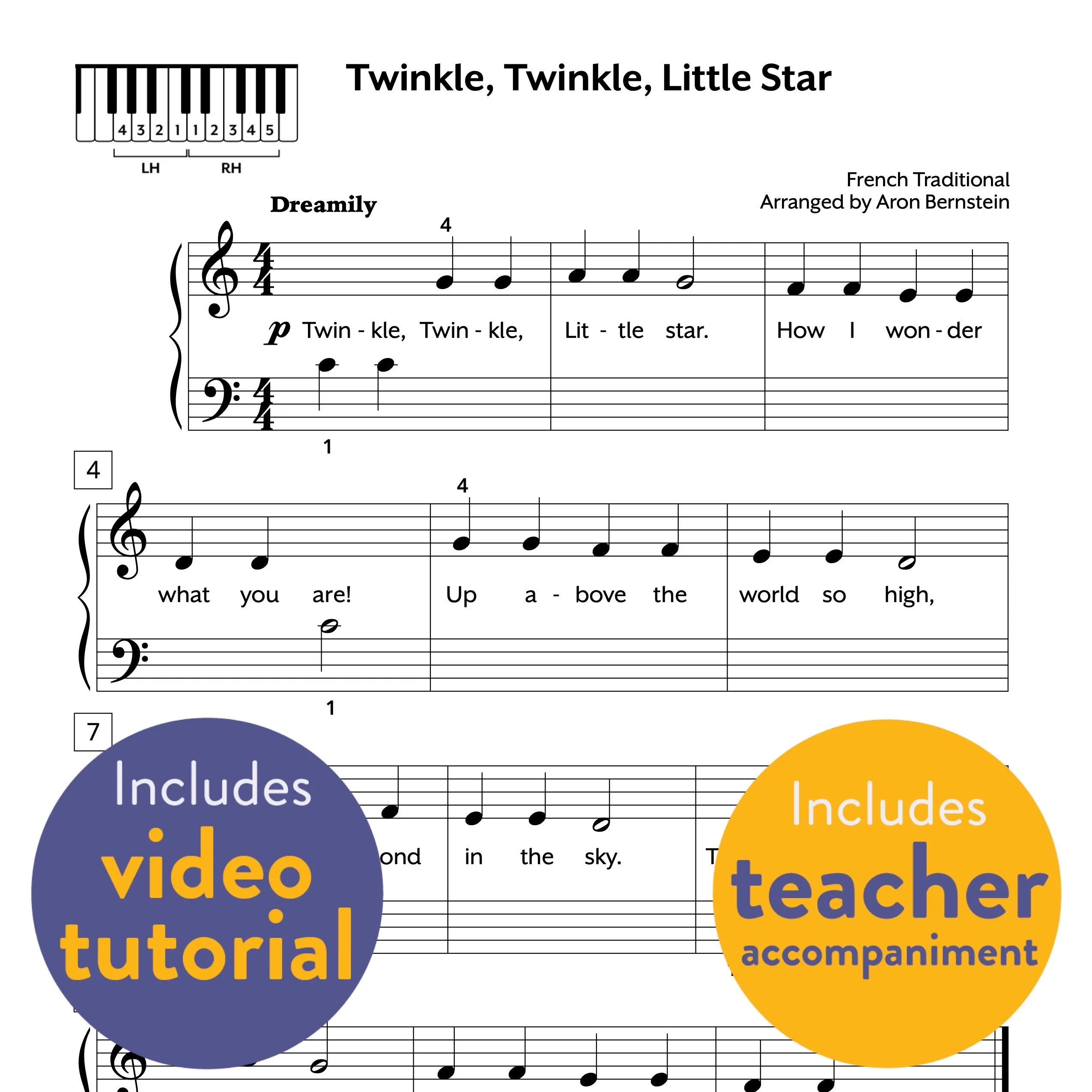 Twinkle Twinkle Little Star Piano Sheet Music Super Easy Free