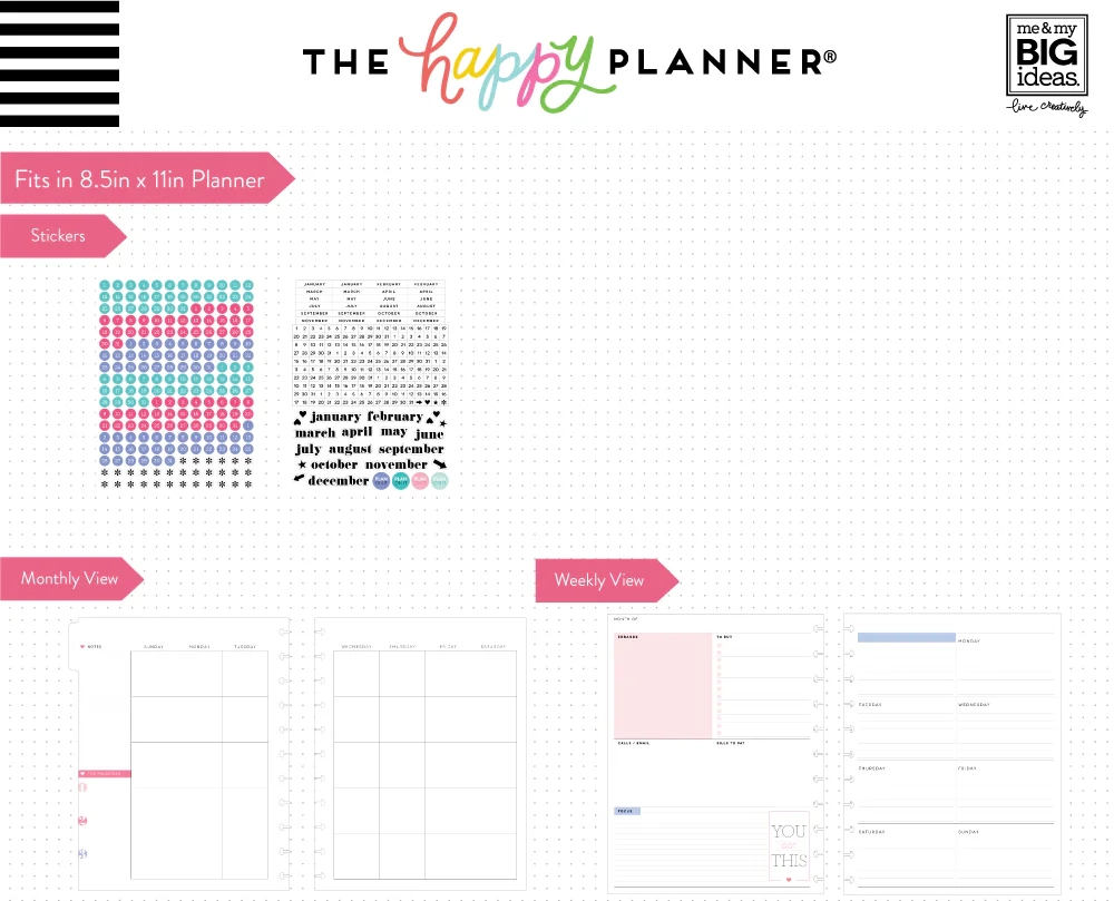 Undated BIG Extension Pack Dashboard Happy Planner Undated BIG Extension Pack Dashboard Happy Planner
