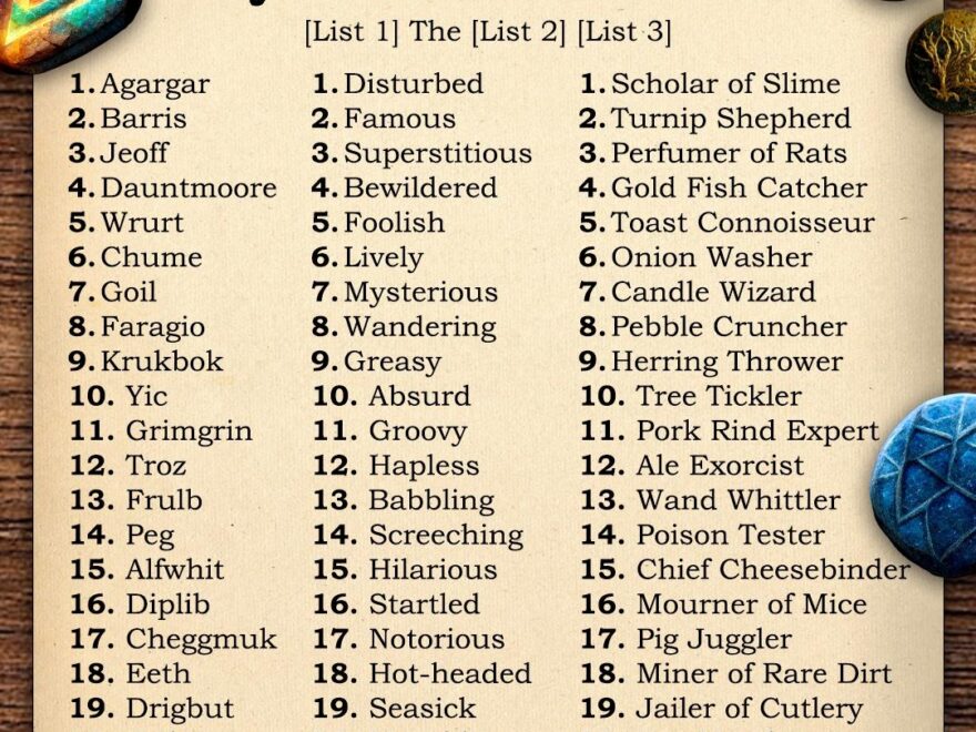 Village Idiot Name Generator R DnDHomebrew