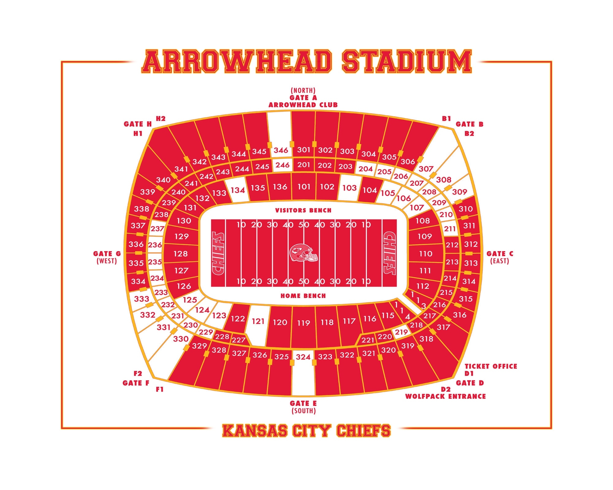 Arrowhead Seating Chart Printable