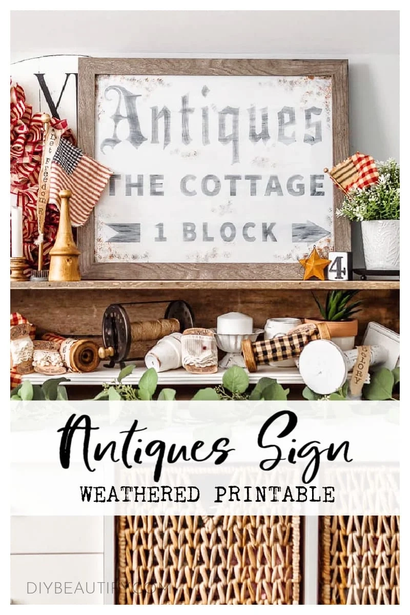 Weathered Antique DIY Sign From A Printed Poster DIY Beautify Creating Beauty At Home