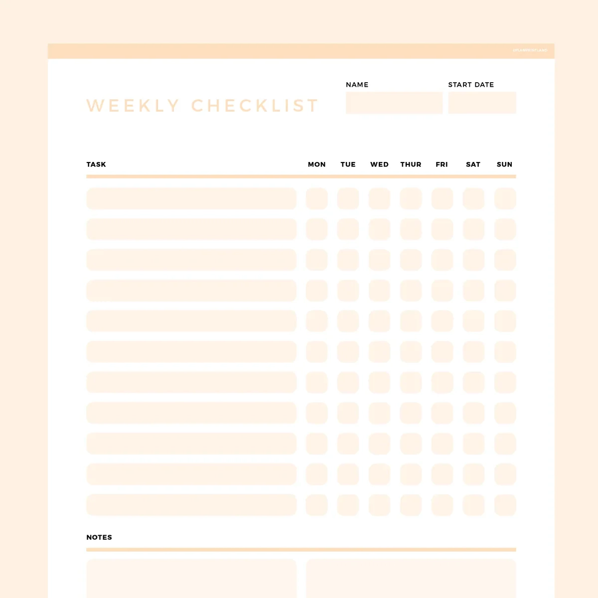 Weekly Checklist Template Editable Instant Download Fillable PDF A4 And US Letter Plan Print Land Weekly Checklist Template Editable Instant Download Fillable PDF A4 And US Letter Plan Print Land