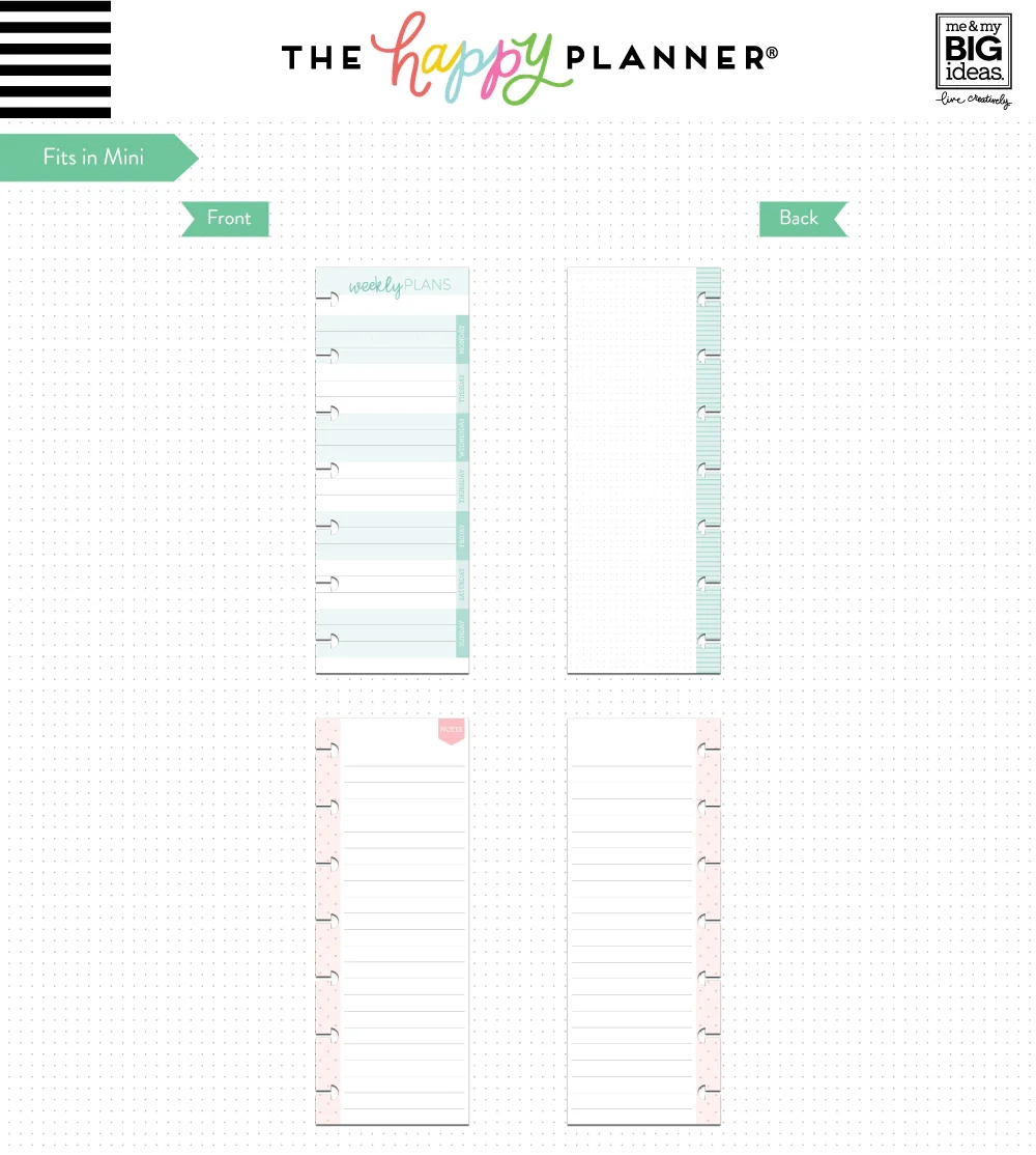 Happy Planner Half Sheet Printables