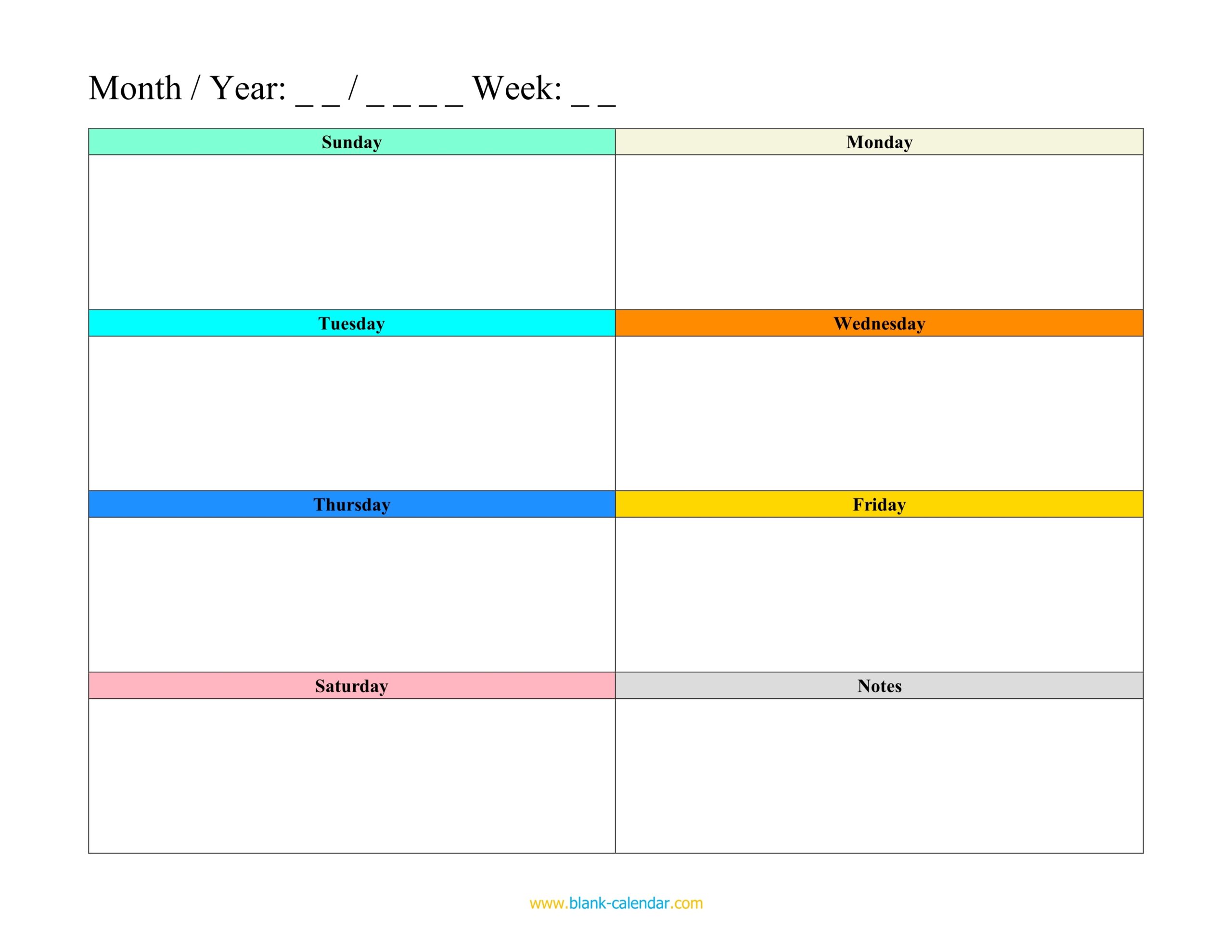 Printable Calendar Schedule Templates Free