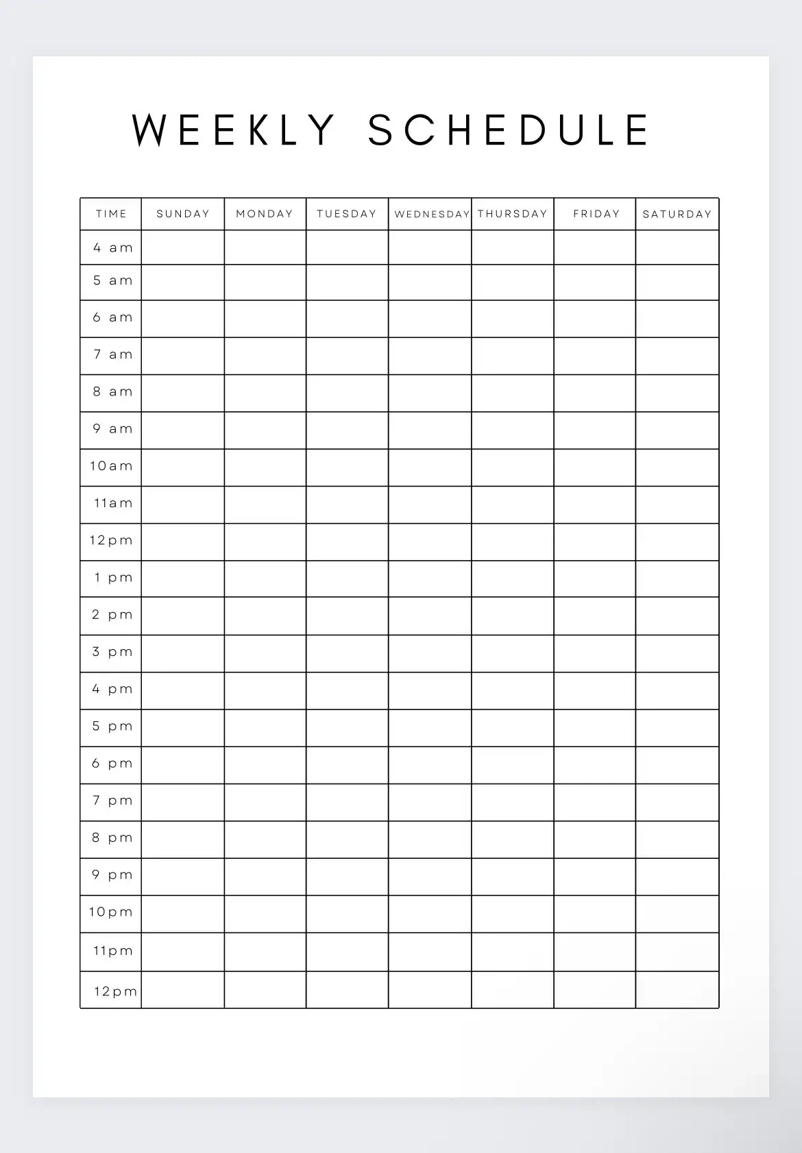 Weekly Schedule time Blocking printable Schedule hourly Planner timesheet Timeblocking work From Home Time Log timetable Planner timetable Etsy