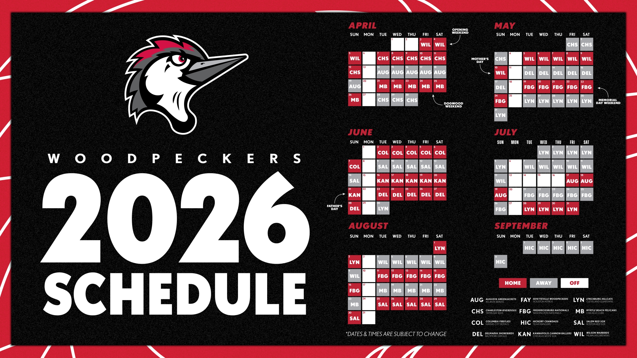 Bounce Printable Schedule 2026
