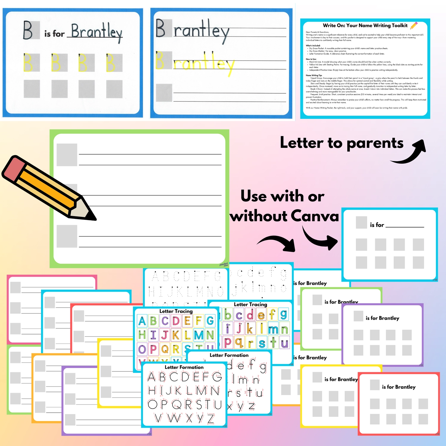 Write On Your Name Writing Toolkit Preschool Vibes