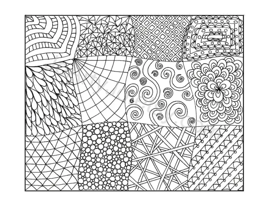 Zendoodle Coloring Page Printable PDF Zentangle Inspired Page 11 Etsy